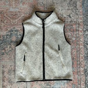 white fleece vest